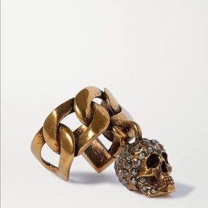 Alexander McQueen Gold Chain Skull Ear Cuff